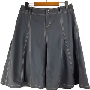 Athleta Gray A-Line Pleated Skort Drawstring Waist Size 4 Tall